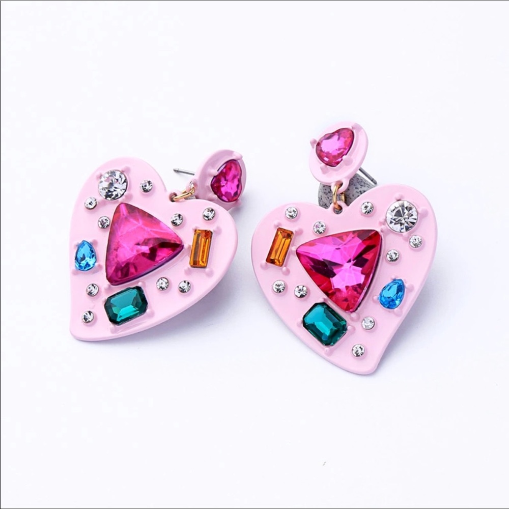 Swarovski Heart Earrings New With Tags NWT - Picture 3 of 5
